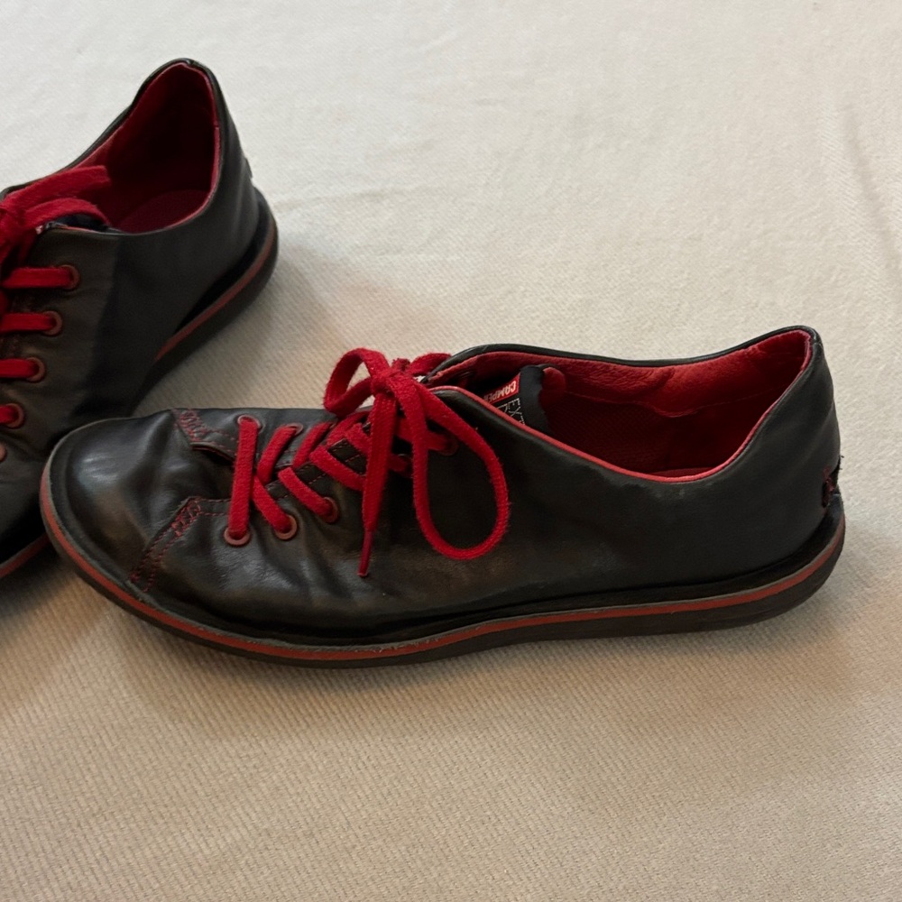 Camper Black and Red Men's Leather Sneakers size 44 US 11 - Picture 4 of 9